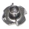 Midwest Fastener T-Nut, 3 Prongs, 1/4"-20, 18-8 Stainless Steel, 5/16 in Barrel Ht, 10 PK 68483 - alternate 1